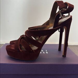 Stuart Weitzman Brown High Heel Sandals